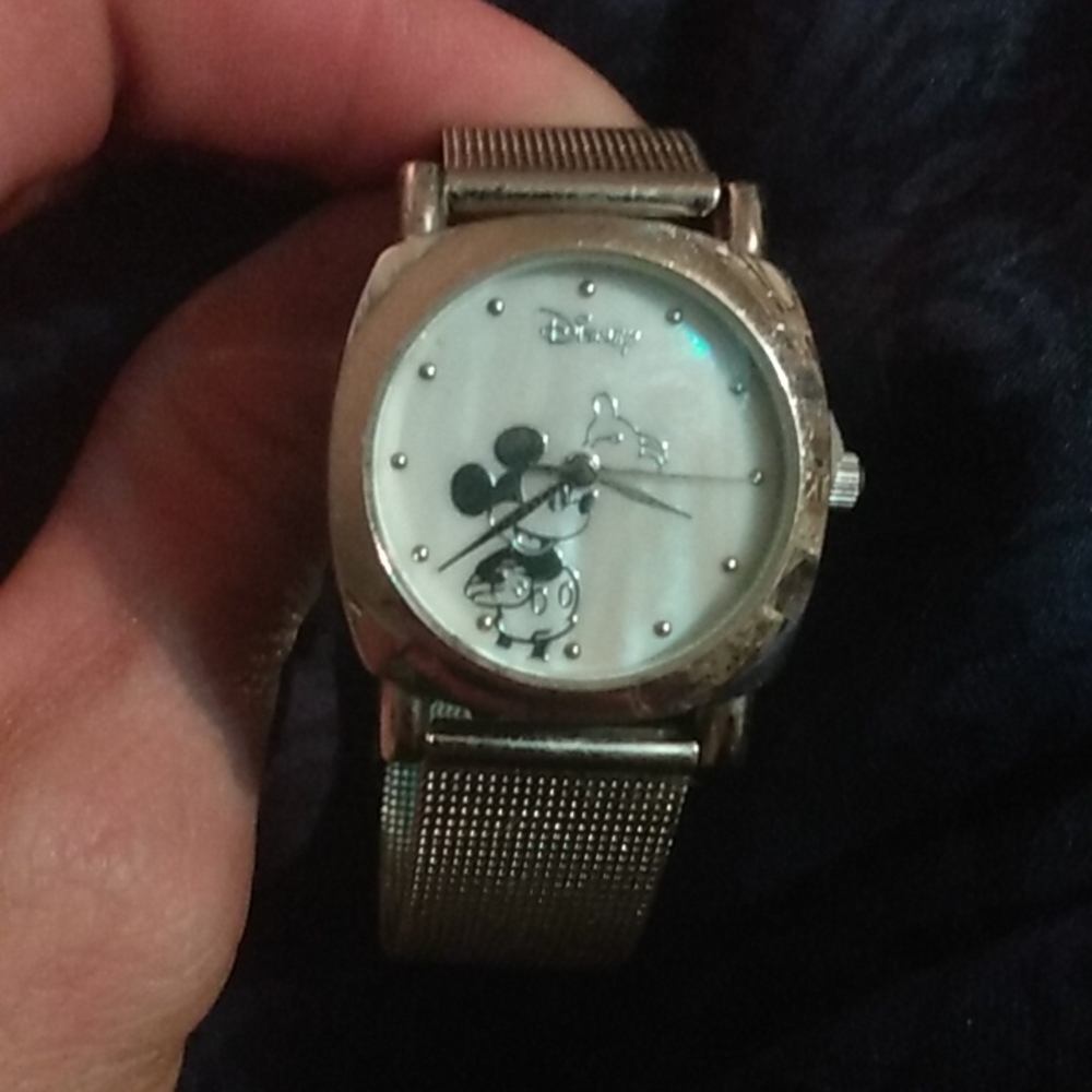 Disney Mickey Mouse watch/ mother of pearl background